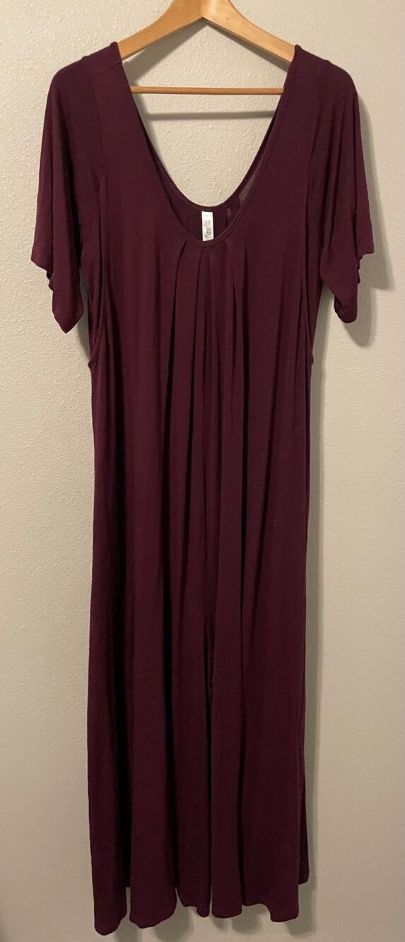 Latched Mama Jumpsuit Womens One Size Burgundy Jersey Maternity Nursing Relaxed